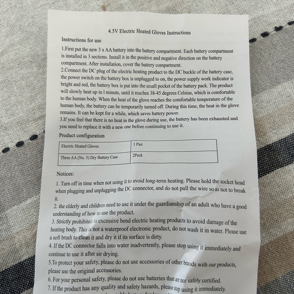 New Heatwave insulated battery gloves heavy duty men’s w/instructions snow/ski - Picture 4 of 4